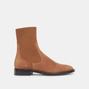 NEW DOLCE VITA Gineva Suede Dress Heel Booties chestnut for women 663tn